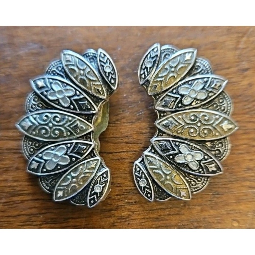 Vintage Silver Tone Clip-On Earrings W Germany